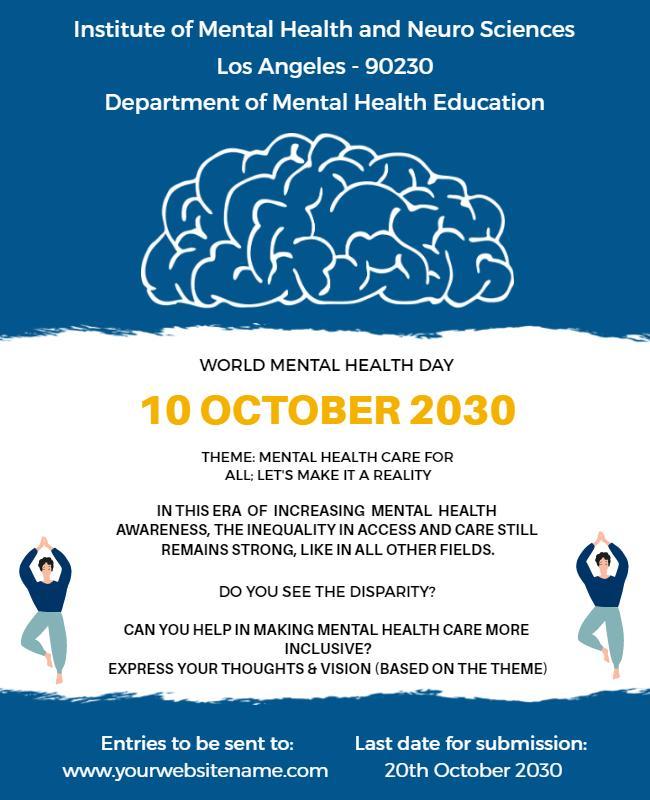 Engaging Blue Mental Health Awareness Event Poster Template