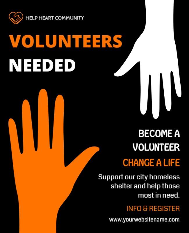 Engaging Bold Call for Community Volunteers Poster Template