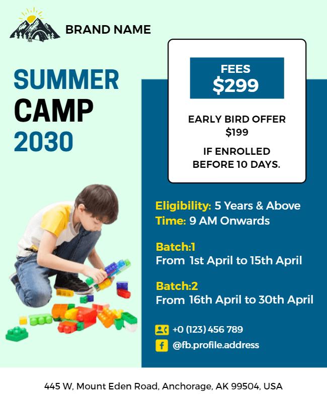 Engaging Bright Summer Camp Enrollment Poster Template