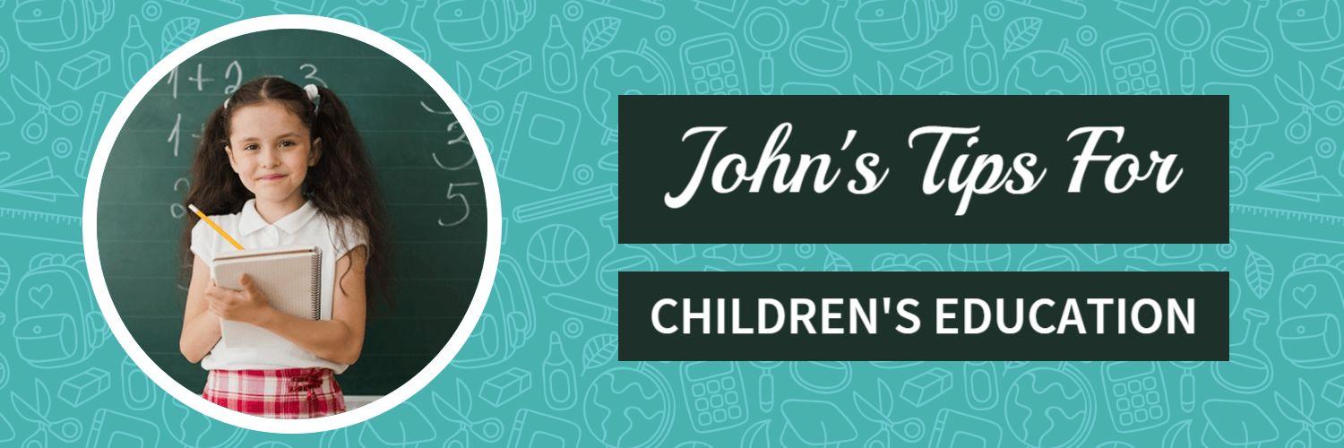 Engaging Child Learning Tips with Green Background Education Banner Template