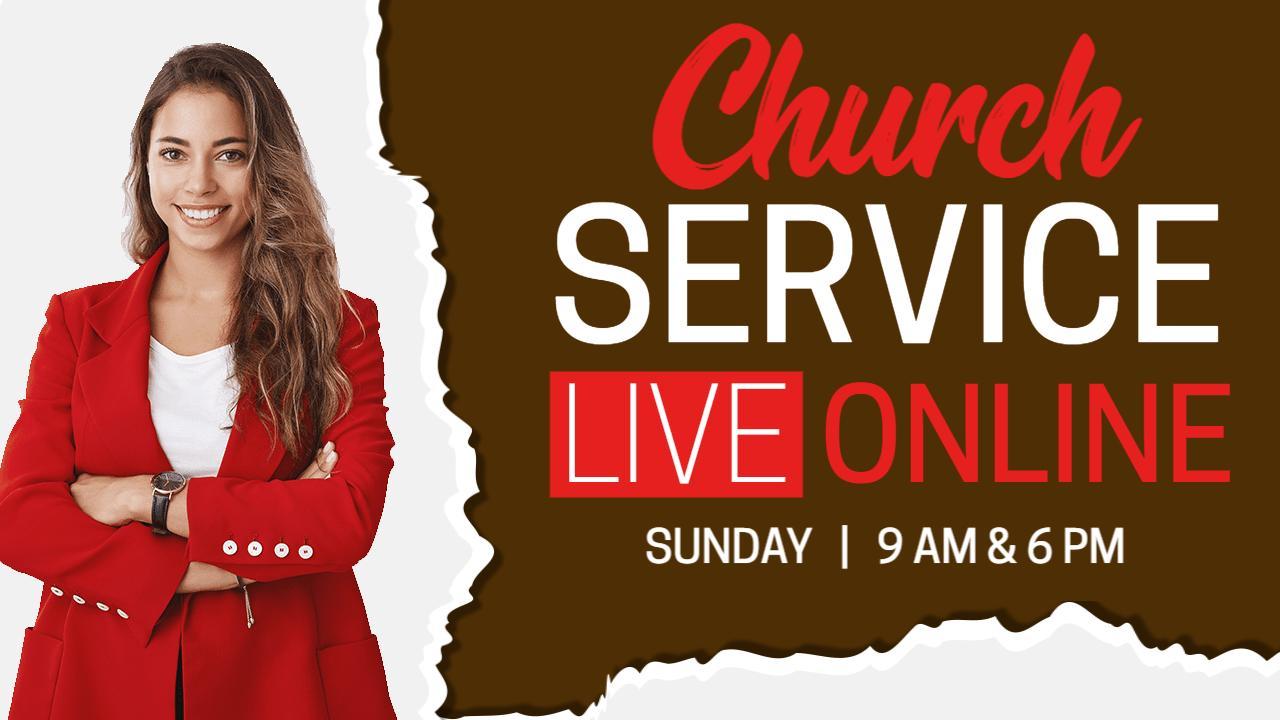 Engaging Church Service Live Online Events YouTube Thumbnail Template