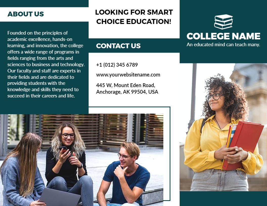 Engaging College Education Overview and Student Experience Brochure Template