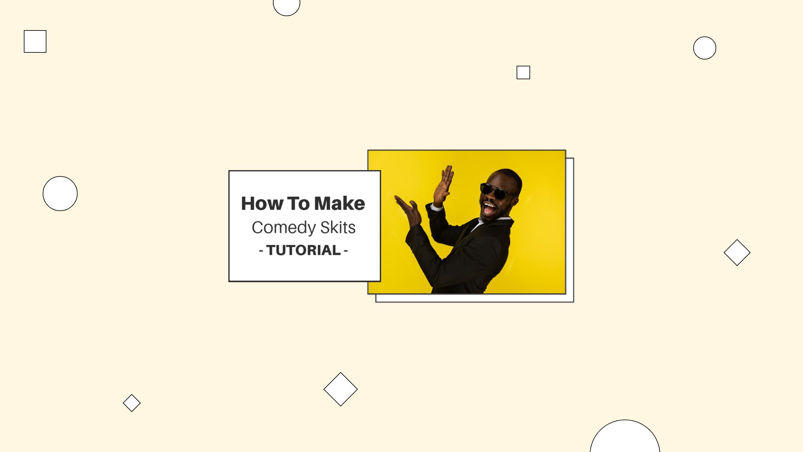 Engaging Comedy Skits Tutorial with Yellow Background YouTube Banner Template