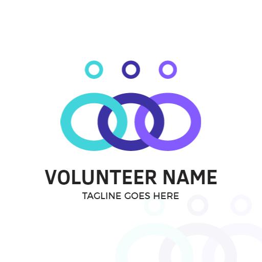 Engaging Community with Colorful Rings for Volunteer Initiative Logo Template