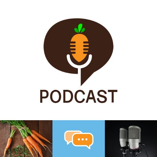 Engaging Conversation About Healthy Eating Podcast Logo Template