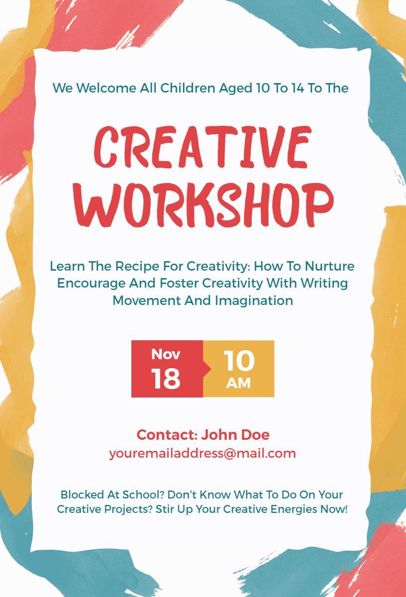 Engaging Creative Skills Development Workshop Invitation Template