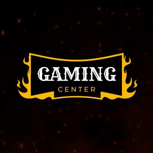 Engaging Flame and Banner Design for Gaming Center Logo Template