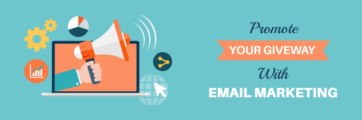 Engaging Giveaway Promotion with Graphic Elements Email Banner Template