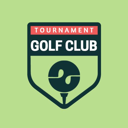 Engaging Green Background Design for Golf Tournament Club Logo Template