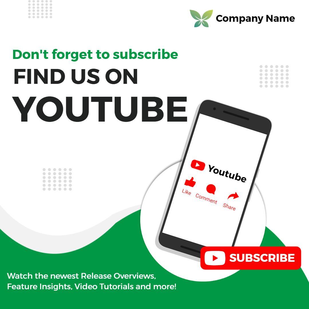 Engaging Green YouTube Subscription Reminder Ad Template