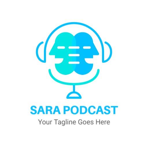 Engaging Light Blue and Teal Design for Podcast Logo Template