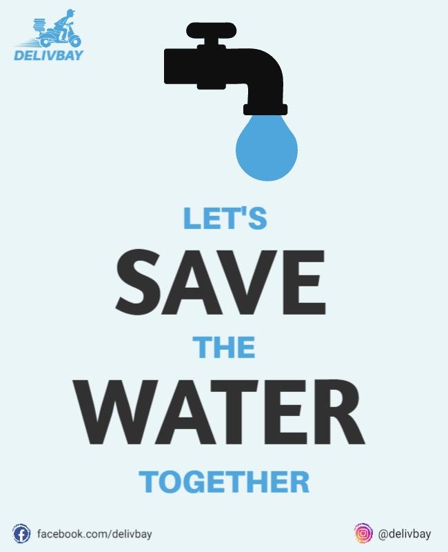 Engaging Light Blue Water Sustainability Advocacy Poster Template