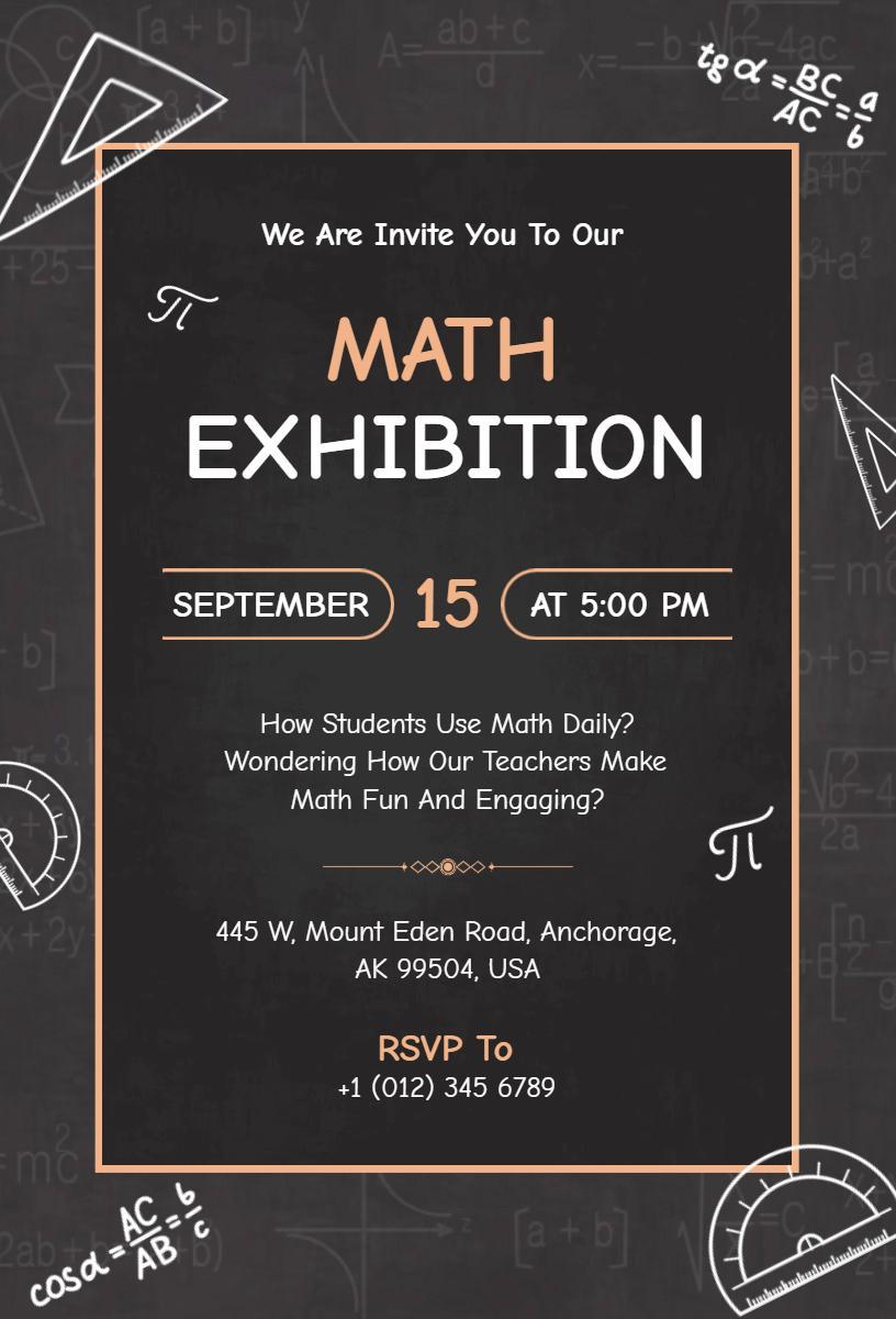 Engaging Math Learning Innovative Exhibition Invitation Template