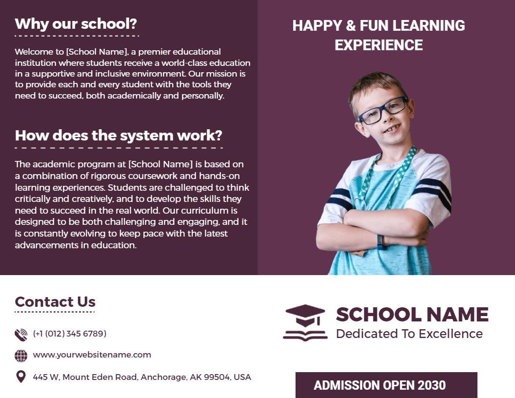 Engaging Modern Education Experience and Learning Benefits Brochure Template