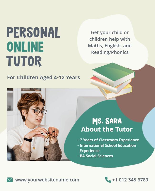 Engaging Modern Online Tutor Educational Services Poster Template