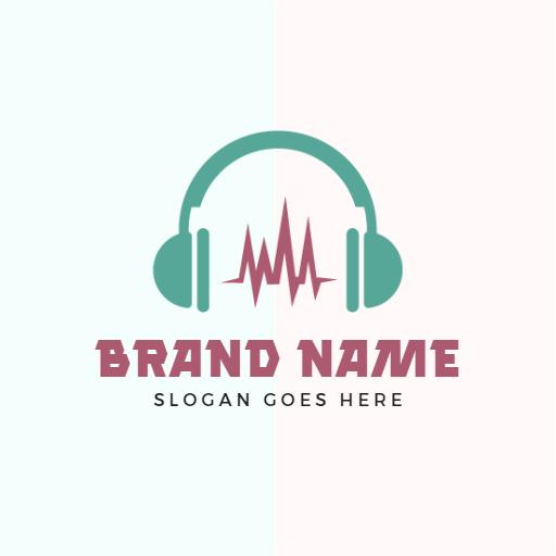Engaging Music Design Featuring Vibrant Headphones Logo Template