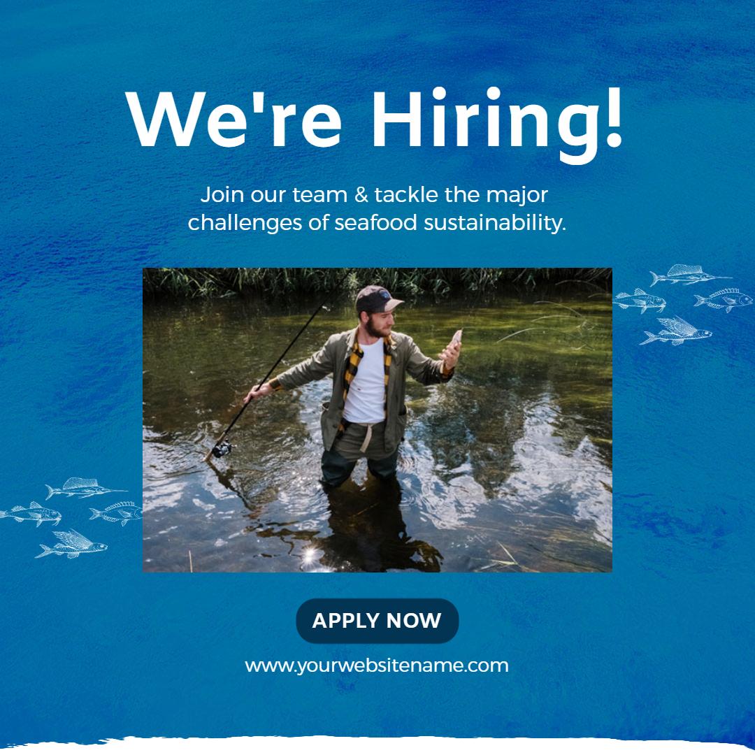 Engaging Ocean Conservation Job Opportunity for Seafood Sustainability Ad Template
