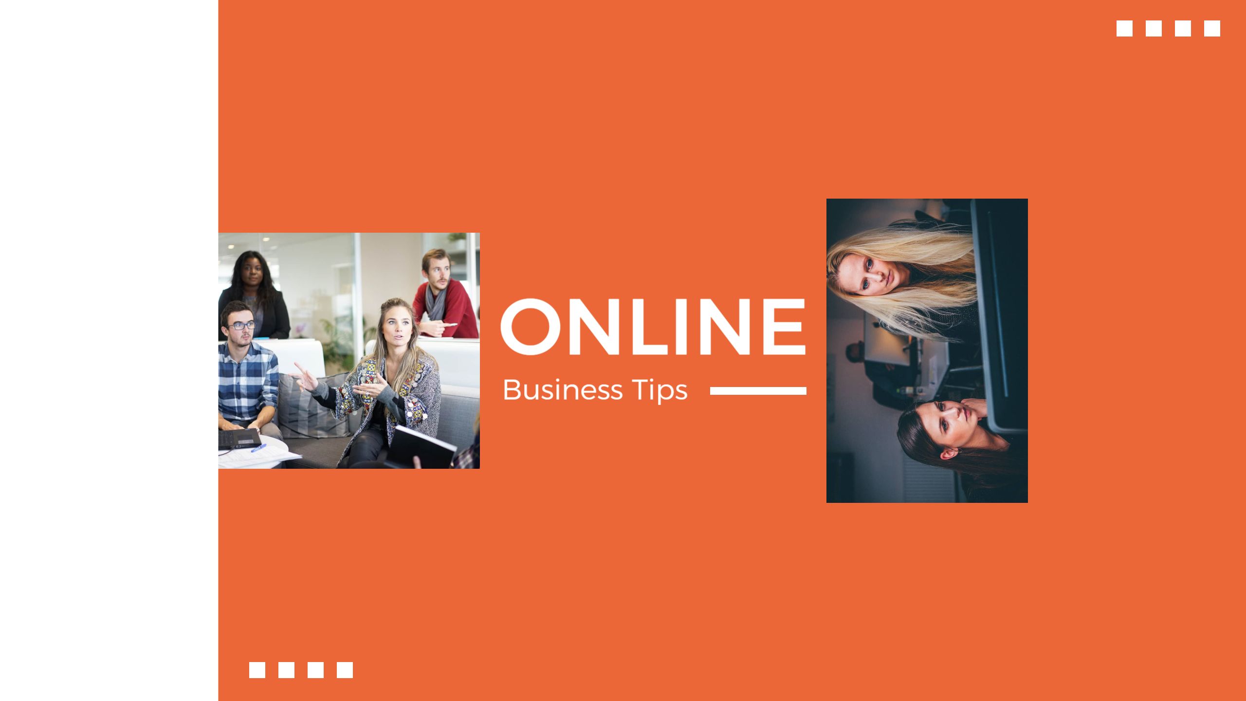 Engaging Online Business Tips with Orange Background YouTube Banner Template