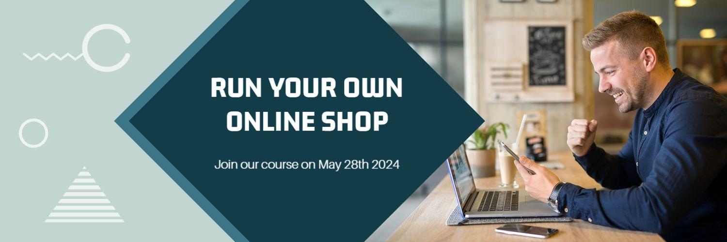 Engaging Online Shop Course Promotion with Geometric Design Banner Template