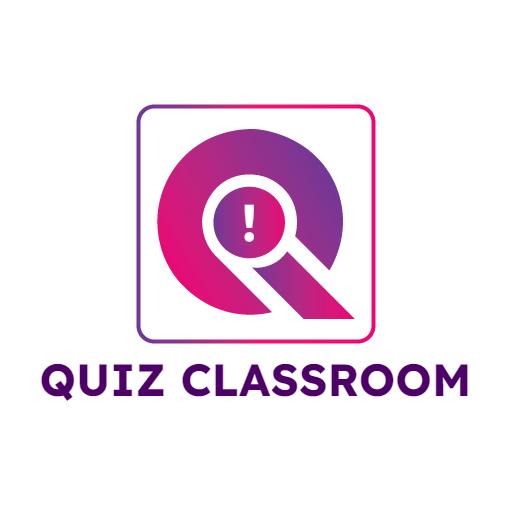 Engaging Pink and Purple Interactive Quiz Classroom Logo Template