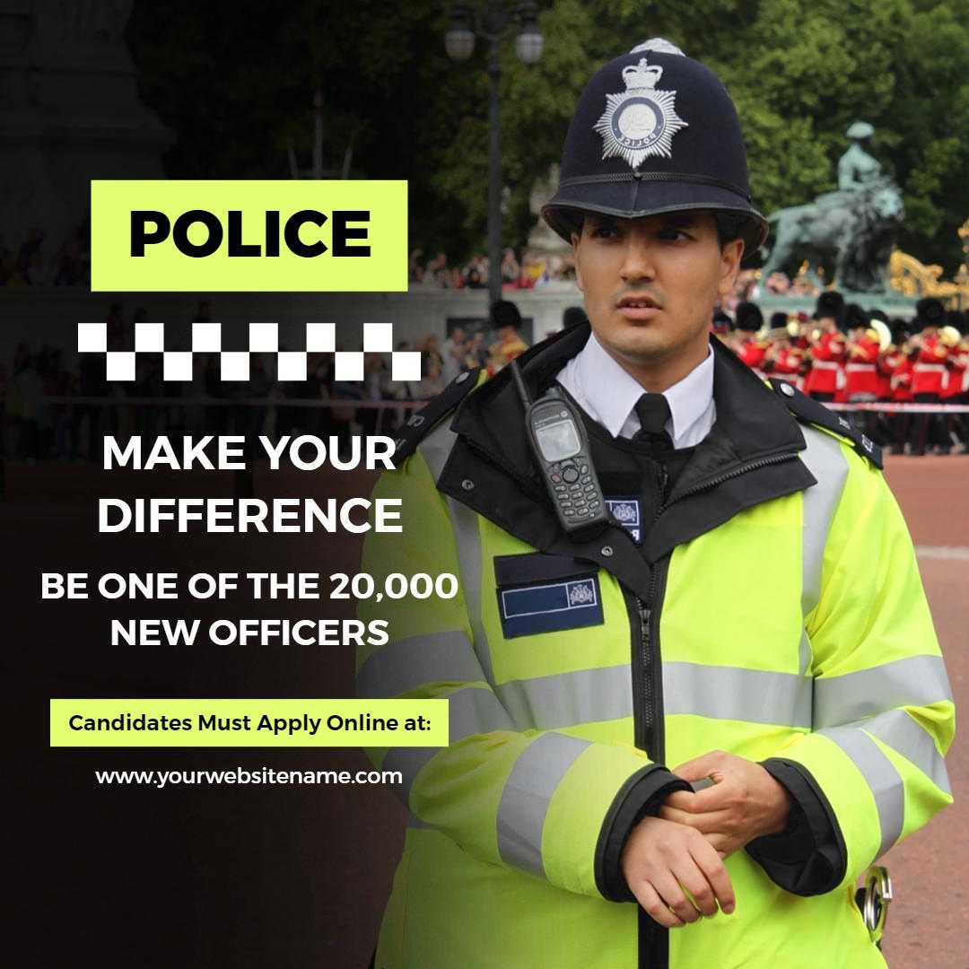 Engaging Police Recruitment Advertisement to Join New Officers Ad Template