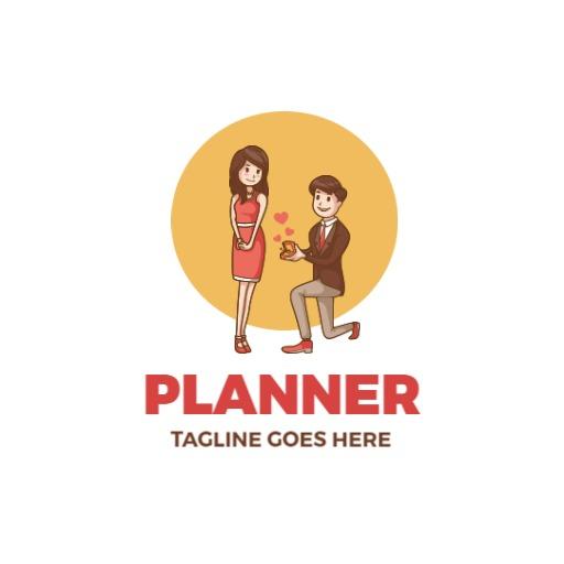 Engaging Proposal Scene Celebrating Love with Event Planner Logo Template