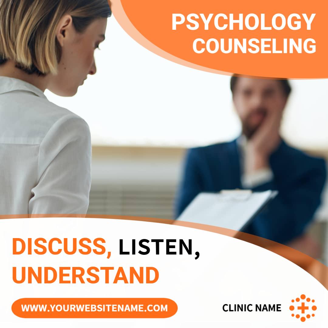 Engaging Psychology Counseling Session for Health Services Ad Template