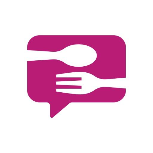 Engaging Purple Culinary Chat Icon for Restaurant Branding Logo Template