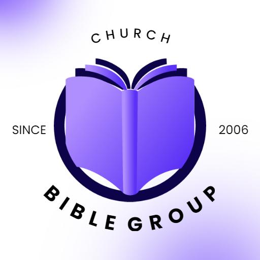 Engaging Purple Open Book Design for Bible Study Group Logo Template
