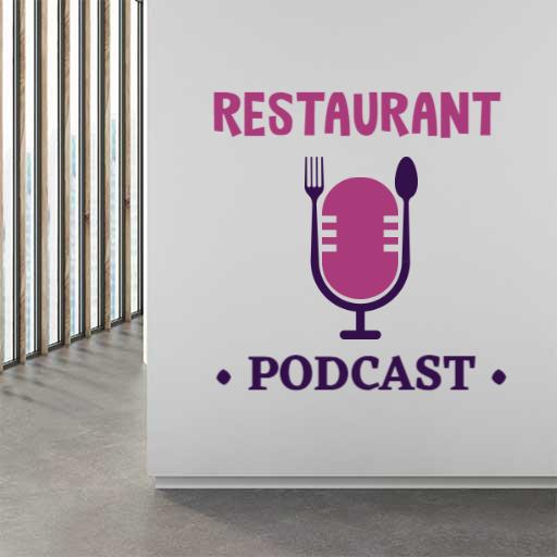 Engaging Purple Restaurant Podcast Logo Inviting Food Lovers Logo Template