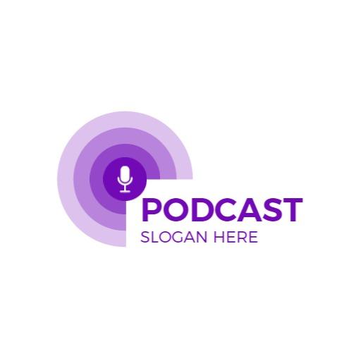 Engaging Purple Sound Waves Representing Podcasting Journey Logo Template