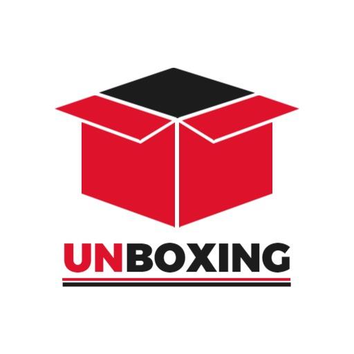 Engaging Red and Black Unboxing YouTube Channel Logo Template