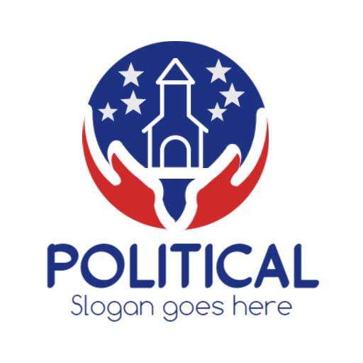 Engaging Red and Blue Circle Representing Political Unity Logo Template