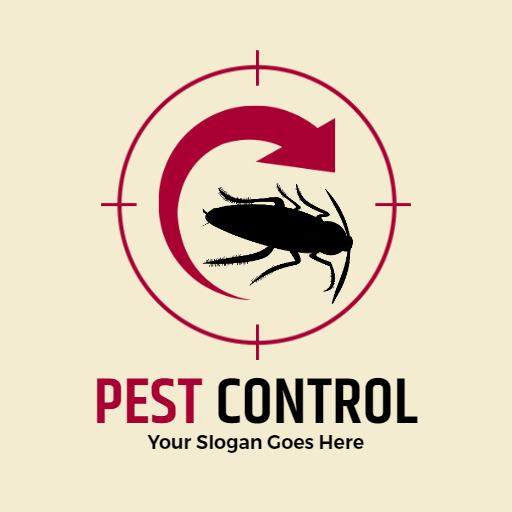Engaging Red and Cream Design for Effective Pest Control Logo Template