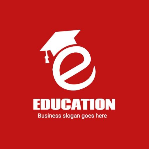 Engaging Red and White Education Resources for YouTube Channel Logo Template