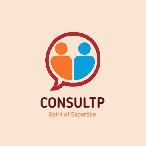 Engaging Soft Orange and Blue Consult Company Logo Template
