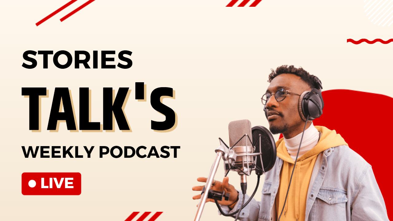 Engaging Stories Live Talk Podcast YouTube Thumbnail Template