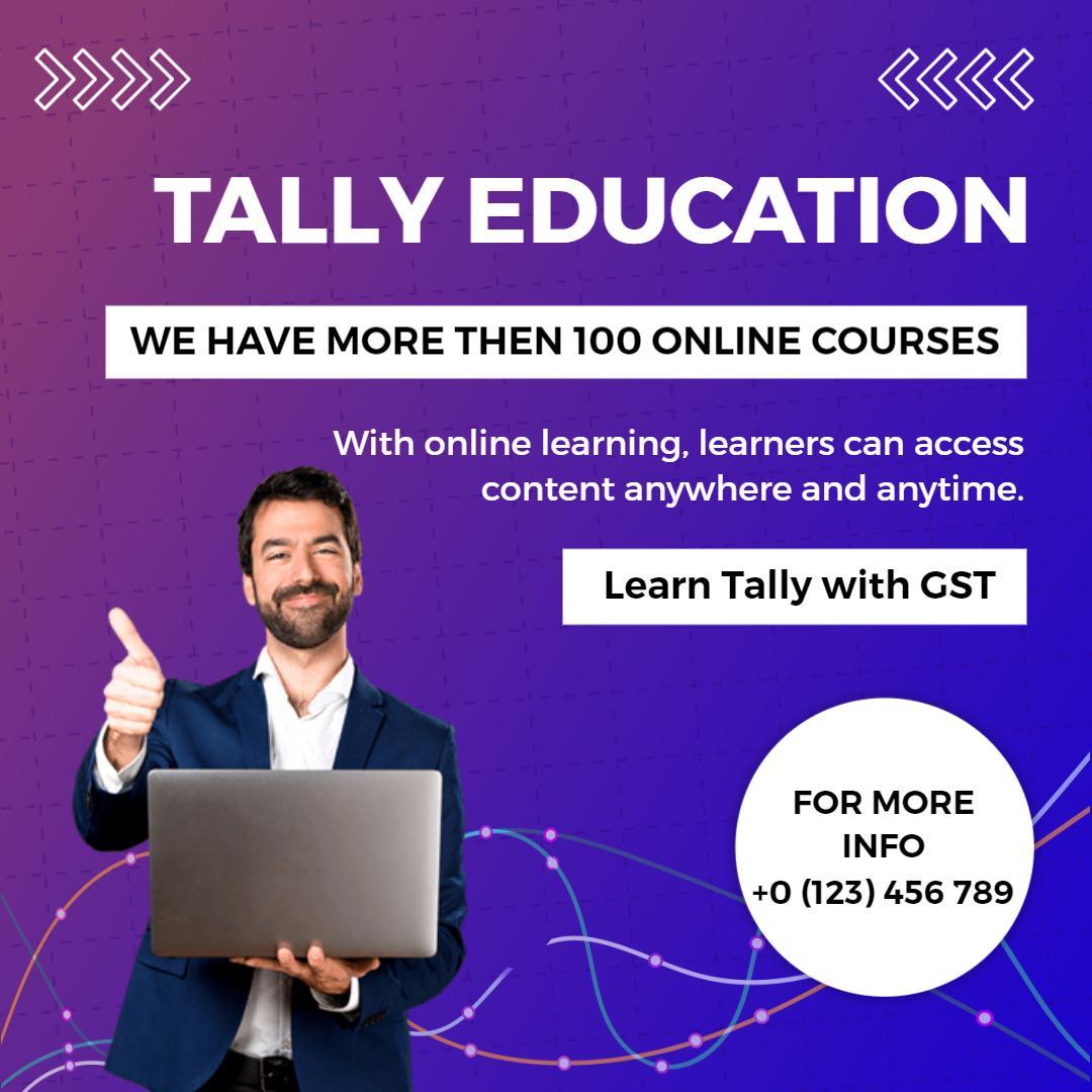 Engaging Tally Education Courses with Online Learning Ad Template