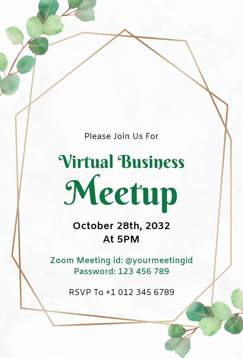 Engaging Virtual Business Meetup Networking Invitation Template