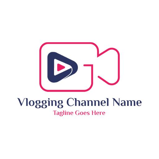 Engaging Vlogging Channel Design with Play Button Logo Template