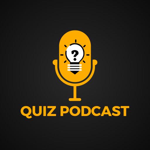 Engaging Yellow Quiz Podcast Logo for Enthusiastic Listeners Template