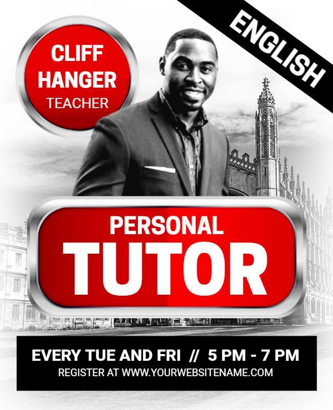 English Personal Tutor Promotion Flyer Template