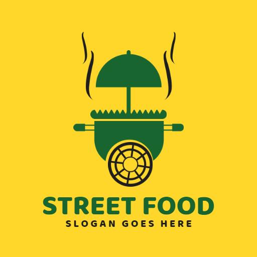Enjoy Deliciously Fresh Street Food from Vibrant Food Cart Logo Template