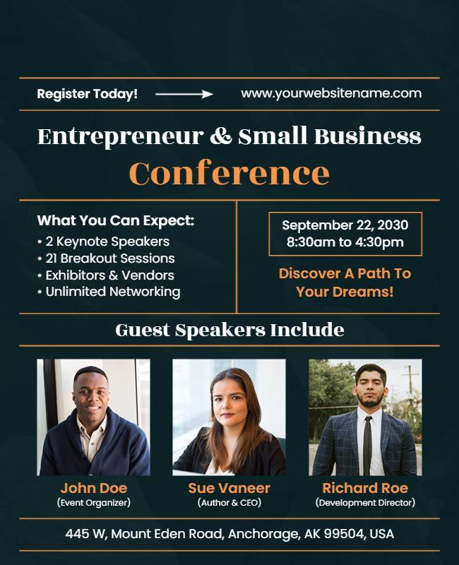 Entrepreneur and Small Business Conference Flyer Template