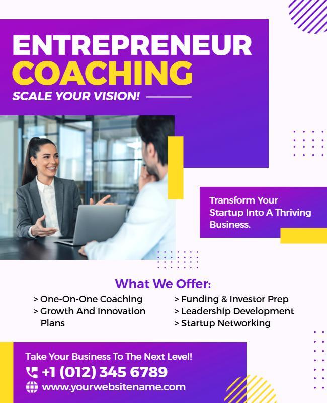 Entrepreneur Business Coaching Services Flyer Template