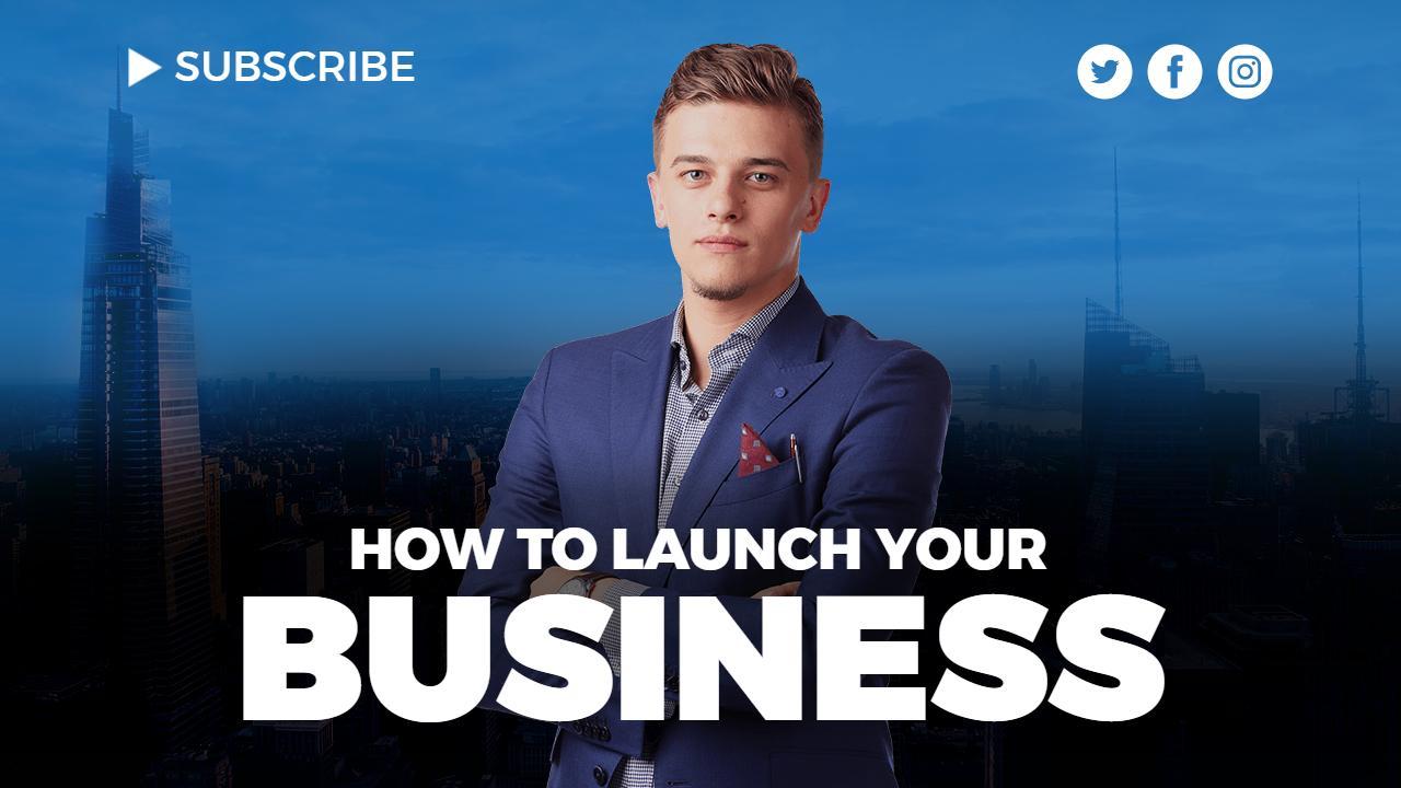 Entrepreneur Guide How to Launch Your Business YouTube Thumbnail Template
