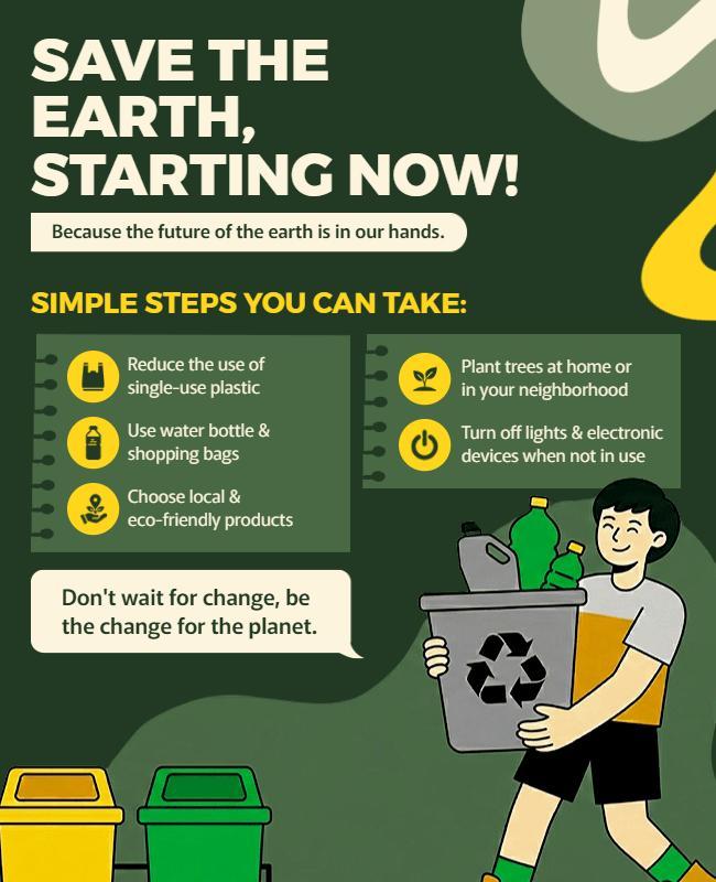 Environmental Awareness and Action Poster Template