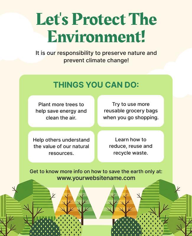Environmental Awareness and Conservation Tips Poster Template