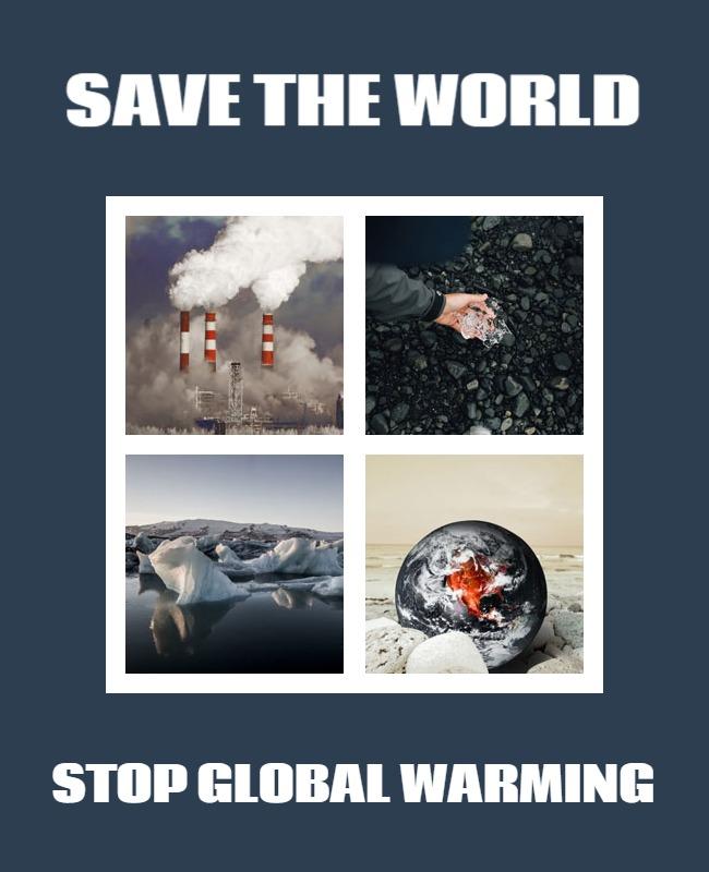 Environmental Awareness Call to Action Global Warming Poster Template