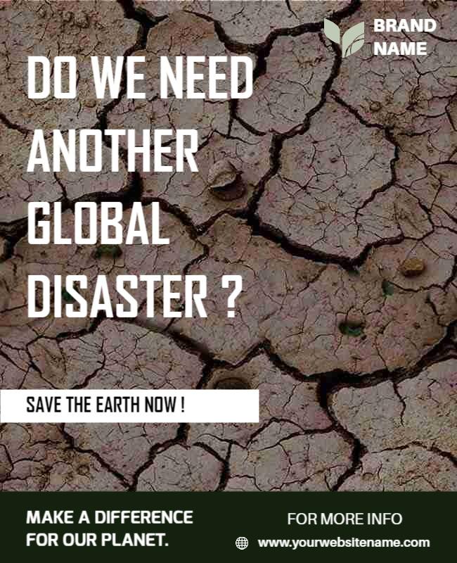 Environmental Awareness Earth Crisis Campaign Poster Template